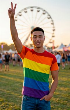 T-shirt de manga curta Rainbow
