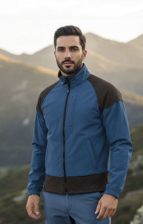 Casaco softshell com reforços e desenho Caledonia