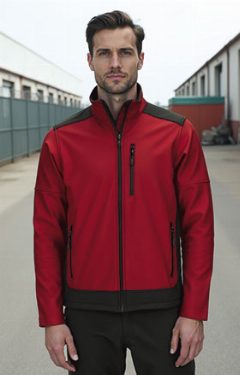 Casaco softshell com três bolsos e desenho Saponi