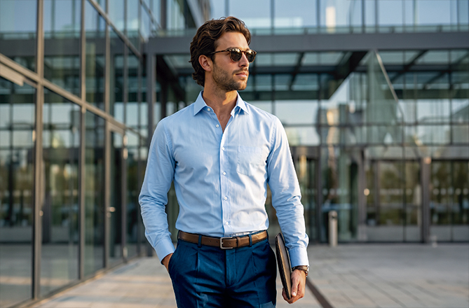 Camisa de manga comprida e bolso Oporto