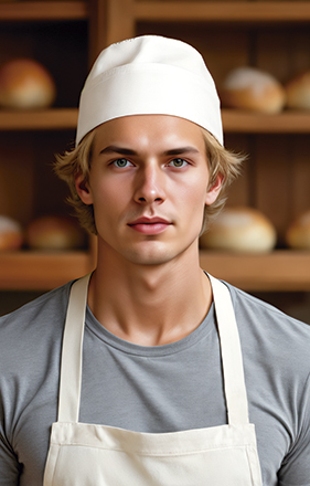 Gorro de cozinha com malha e bainha Bower