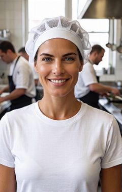 Gorro de rede branca para alimentação Croissant